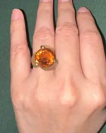 Vintage  amber tone Crystal Ring
