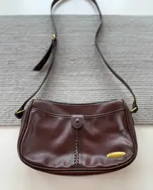 Vintage 80s 90s Liz Claiborne Oxblood Burgundy Dark Red Braided Detail Purse Bag