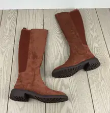 Kenneth Cole Reaction Women's Lionel Tall Boots 7M Caramel Cafe Micro $129