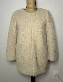Aritzia Wilfred White Laboratorie Teddy Jacket Size XXS Oversized Sherpa Cozy