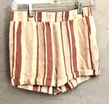 Shorts Linen Blend Pull on SZ SM Women Forever 21 Beach Party Sport Vacation