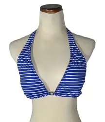 Polo Ralph Lauren‎ Blue Striped Nautical Swim Suit Top Size XL Tie Back Swim Top