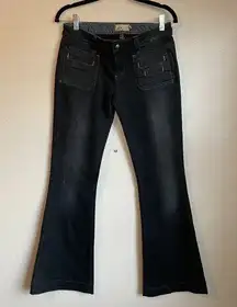 Vintage Paige Premium Denim Oakland Black Jeans Size 28 Flare Y2K