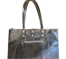 Myra TRAX Tote Bag 100% Leather Brown Purse Laptop School Sturdy Distressed