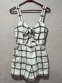 Abercrombie & Fitch White and Black Check Cutout Romper Size 2