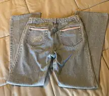 Vintage Y2K Dana Buchman Light Wash Sparkly Jeans with Pink Trim