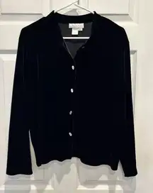 J. Jill Blouse Shirt Jacket Size‎  XL Black Vintage Made in the USA