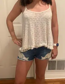 Paper Crane Cream Small Tank Top EUC