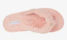 NWT tahari selen fuzzy flip flop sandals pink size 10