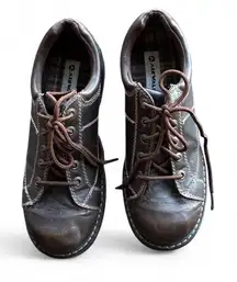 vintage 90s y2k airwalk chunky platform oxford brown leather shoes