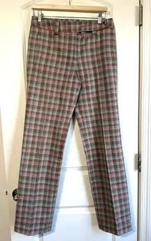 Marie Valois Golf Pants Brown Plaid Trouser 70’s Retro Femme‎ Size 6 Cotton