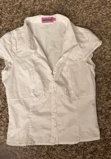Edikted cropped white button down 