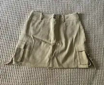 Beige Cargo Mini Skirt 