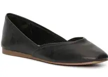 Lucky Brand Black Leather Flats Ameena Skimmer Size 9M Casual Slip On​​​