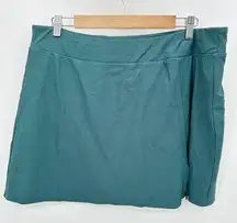 Calia Skirt Women XXL NWT Green Deep Aqua 15" Ribbed Slit Mini Skort Golf