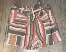 Miami striped shorts orange pink grey