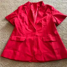 Woman size X-Large red short sleeve blazer top work church unused no tags