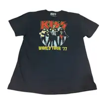 KISS World Tour ’77 Retro Band Tee – 2XL – Iconic Rock Graphic Shirt