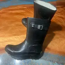 Western Chief Black Rain Boots size 7 silver buckles