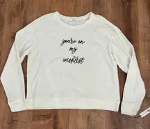 NEW Jasmine and Ginger Embroidered Wishlist Holiday Crewneck Women’s Large