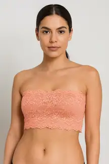 CHUNS Blush Pink Floral Lace Bandeau Top