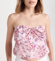 Cami NYC Dedrah Top Primavera Strapless Cropped Bow Front Pink Womens Size S New