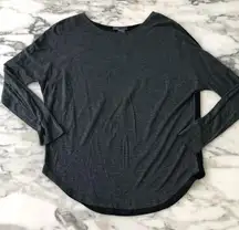 Silk Back Dolman Long Sleeve Tee Shirt