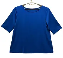 Susan Graver Liquid Knit Top Blue XL