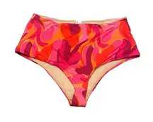 ASOS DESIGN Bikini Curve high waist swim bottom abstract Pink print New size 14