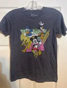 Disney Mickey Mouse Donald Goofy Pluto Retro Graphic T Shirt Top Size SM