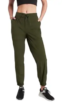Athleta Expedition Jogger Pants Olive Green Drawstring‎ Lightweight Womens 6