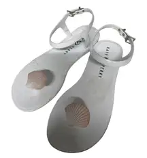 Katy Perry Womens Clear Jelly Sandals Shell Detail Ankle Strap White Size 7