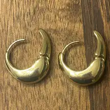 14K gold plated  crescent hoops