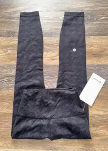 Lululemon Wunder Train High Rise 25” Houndstooth Haze Emboss Black Size 2 NWT