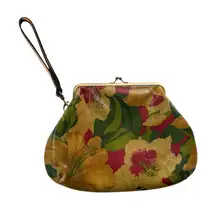 NEW Patricia Nash Leather Spring Lily Savena Italian Leather Wristlet Clutch