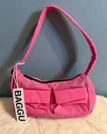 BAGGU Azalea Pink Nylon Cargo Shoulder Bag
