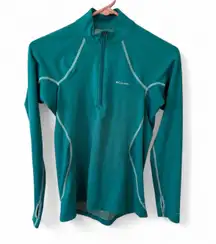 Columbia Pre-owned S/P Women Green 1/4 Zip-up Long Sleeve Active Shirt #1716E