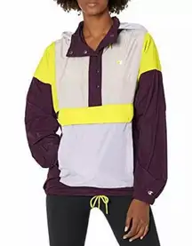 NWT  color blocked snap windbreaker purple