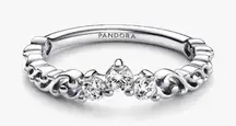 Pandora Silver Ring with Sparkling Stones