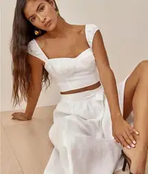 1HR SALE ⚡Reformation Clyde Linen Two Piece (White)