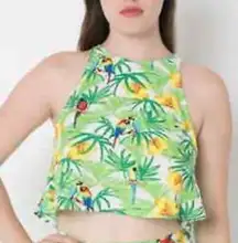 AMERICAN APPAREL PARROTS IN PARADISE TROPICAL TOP