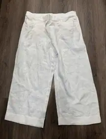 J Jill Pure Love Linen‎ Women's Cropped Pants White L 100% Linen