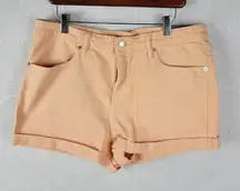 Wild Fable Womens Short Size 14 Peach Pink High-Rise Rolled Cuff Jean Short NEW
