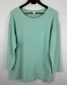 Pure Jill Textured Tunic L Green Minimalist Quiet Luxury Soft Aesthetic