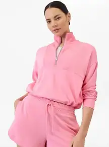 NEW Athleta M Seasoft Quarter Zip Raphanus Pink Medium Pullover