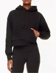 Aritzia TNA Women's Black Cozy Fleece Boyfriend Fit Sweatshirt Size Small