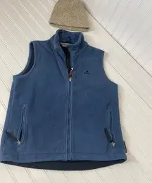 EMS Women’s Blue Full Zip Vest And Beanie Hat Outdoor Comfy Bundle Size S