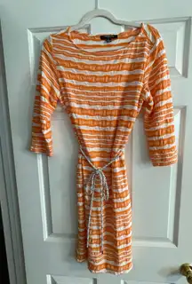 Sharagano Orange and white dress