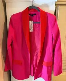 Strut and Bolt Pocketed Colorblock Blazer - fuchsia/red. Size Small. NWT!