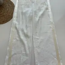 Vince  Off White/Ivory Wide-Leg Linen Tuxedo Pants Size 8